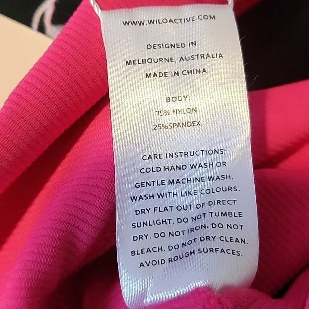 WILO Racerback Ribbed Pink Sports Bra Removeable Pads - Size XS - Picture 9 of 10